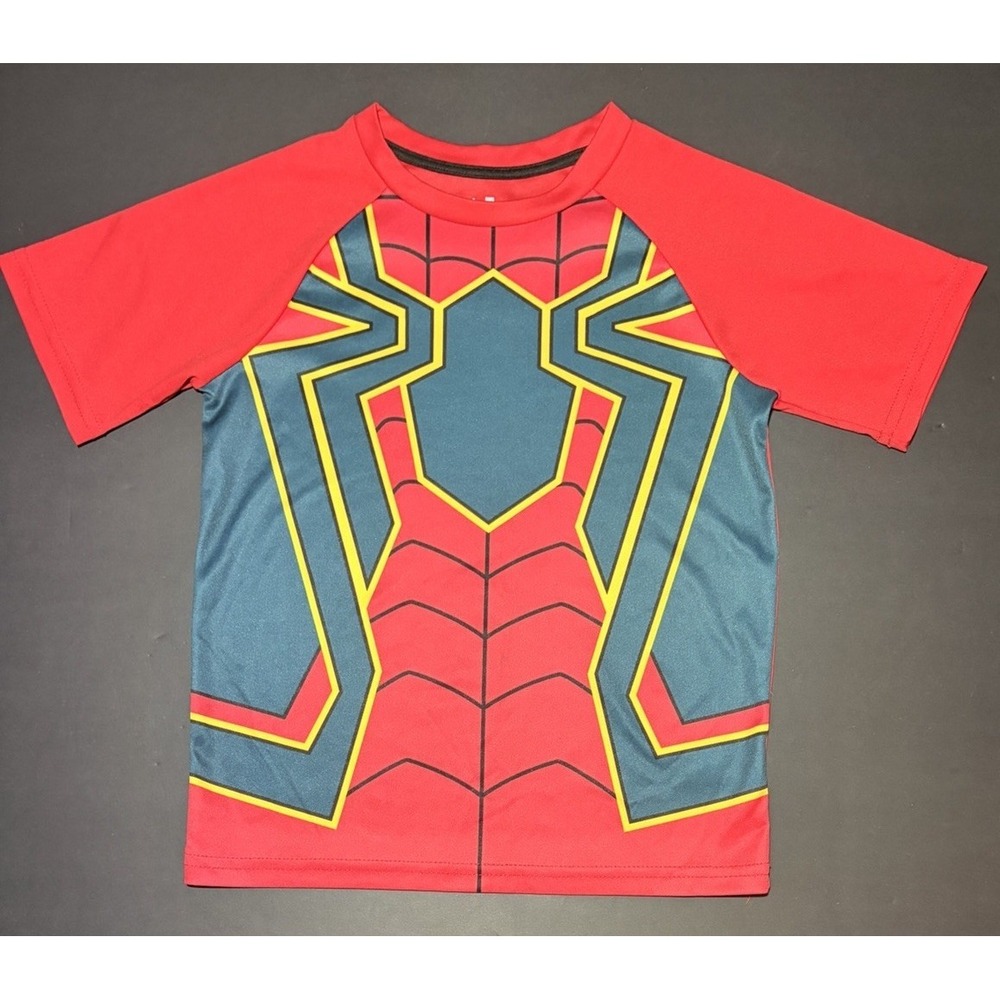 Disney Avengers Iron Spider Costume T-Shirt Kids 8 Spiderman Halloween MARVEL